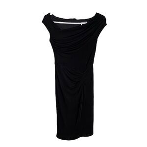 TADASHI Asymmetric Faux Wrap Little Black Dress size Small